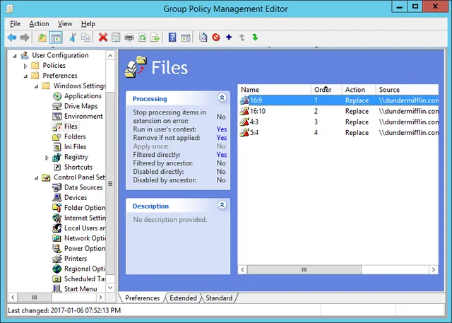 GPO file preference for background deployment