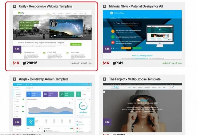 Unify Bootstrap theme preview