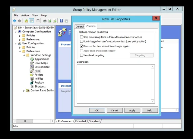 File preference Common tab settings