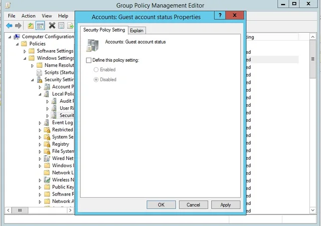 Toggling Define this policy setting to refresh GPO