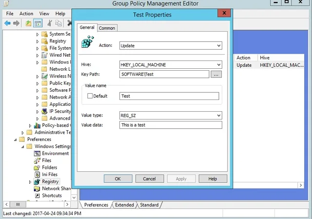 Opening GPO Preference item to trigger settings refresh