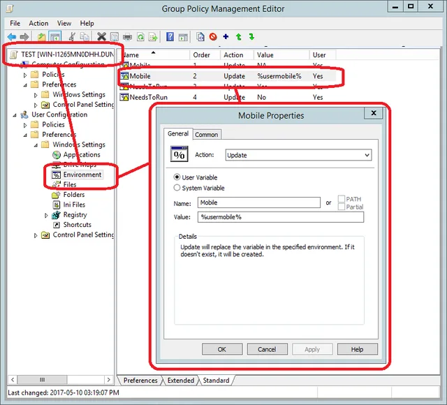 GPP environment variable with LDAP query for Mobile