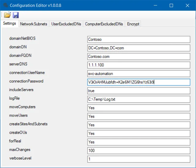AutoAD Configurator settings tab