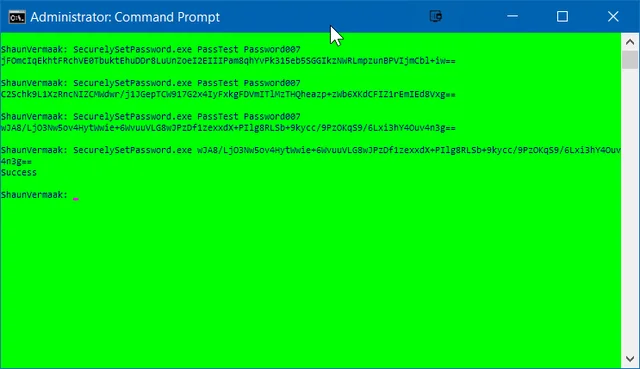 SecurelySetPassword token test verification