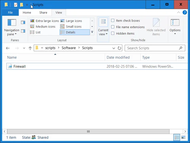 Firewall script copied to NETLOGON share