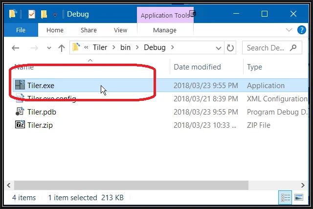 Compiled Tiler.exe in project bin folder