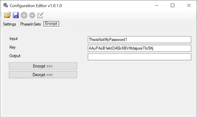 ADCycleGroups Configurator Encrypt tab