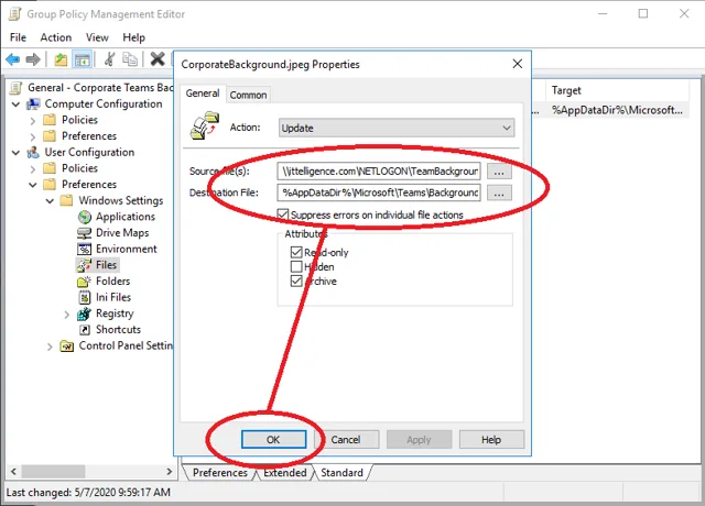 GPO File preference source and destination paths