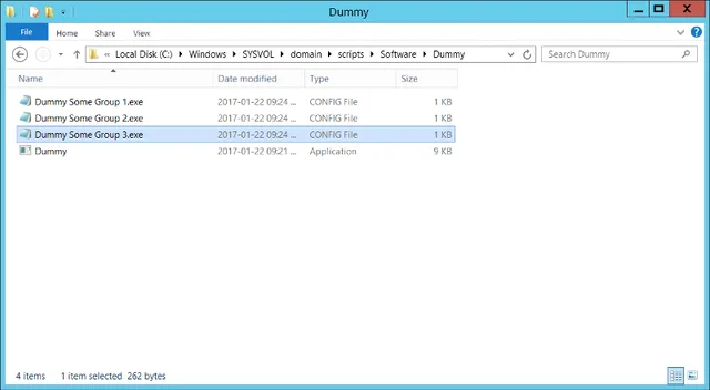 EXE and config files on NETLOGON share