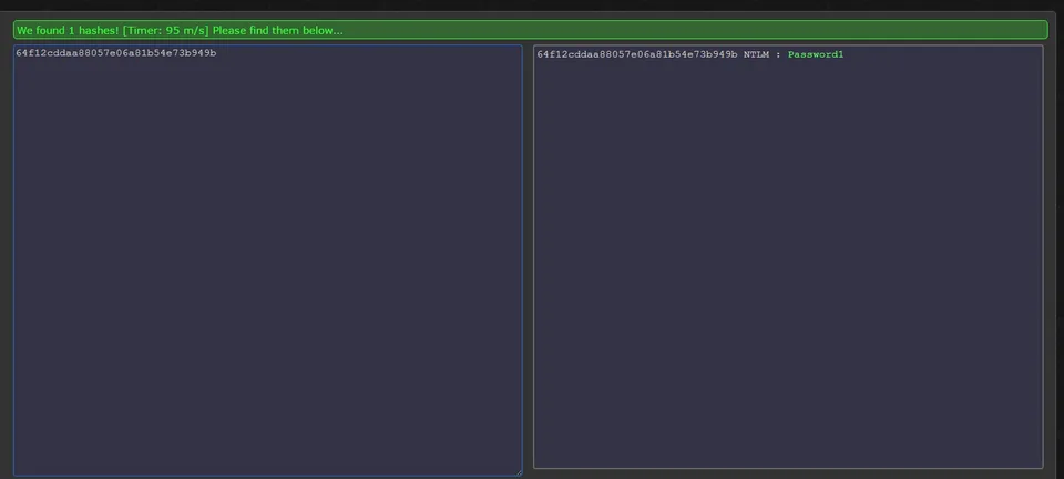 Weak passwords found from extracted AD hashes