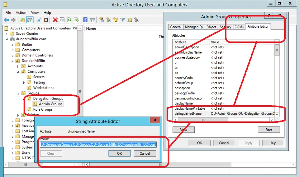 AD organizational unit for Local Admin groups