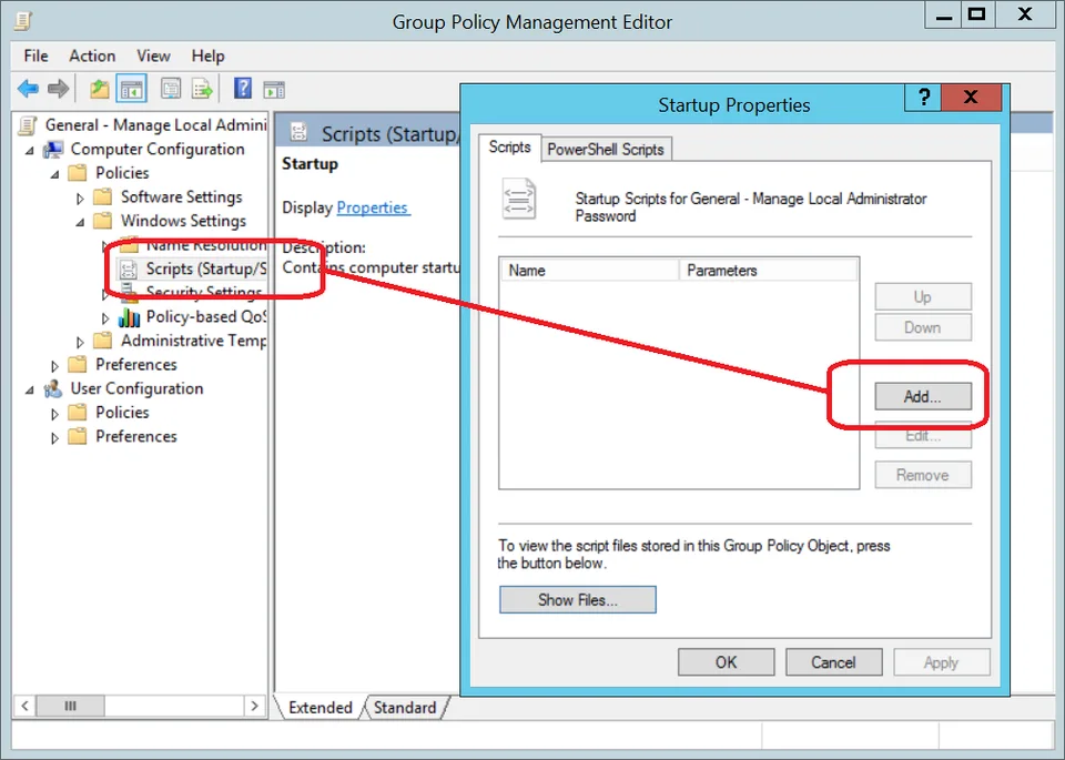 GPO security filtering for password management computers