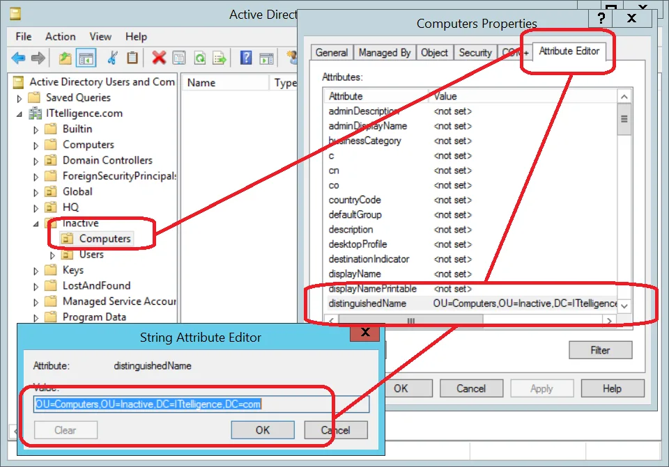 AD organizational unit for inactive computer accounts