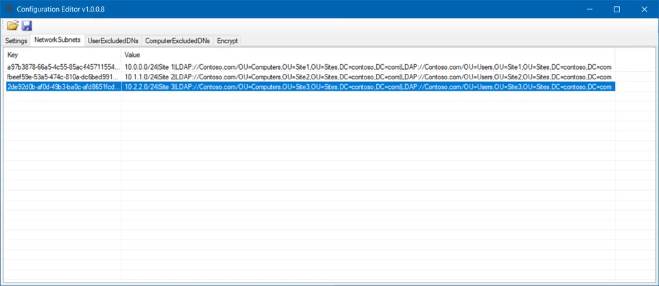 AutoAD subnet and site configuration