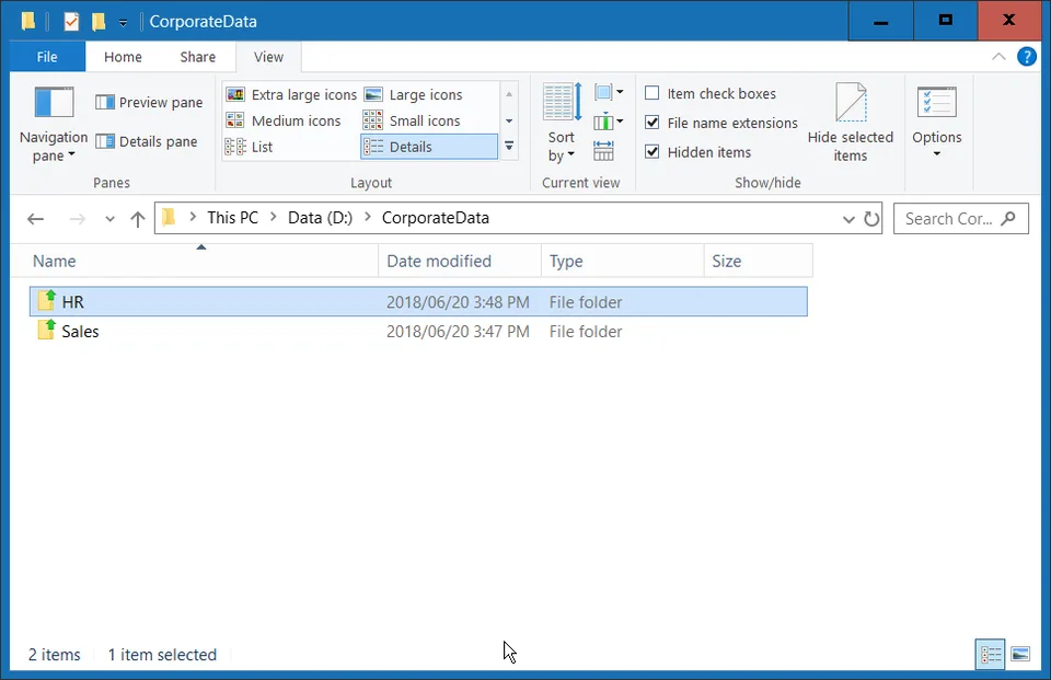 File server folder structure created by FSMainFolder