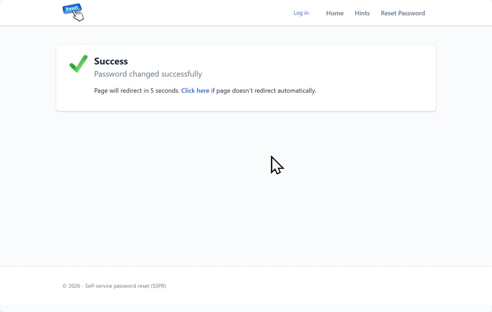 Password Reset Success