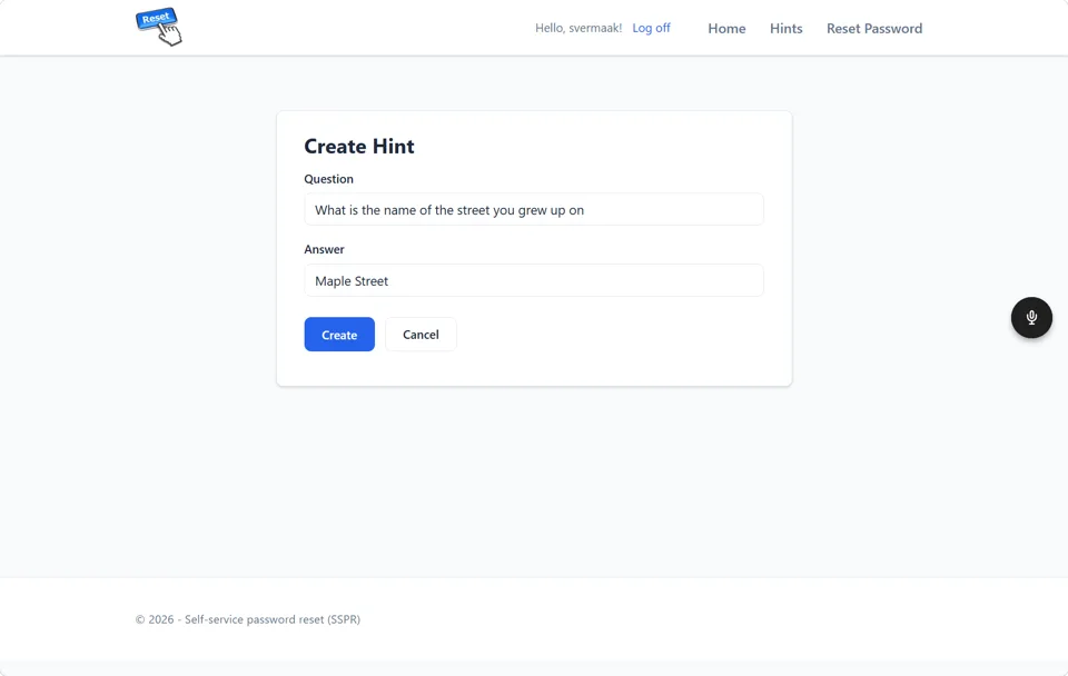 Create Hint with Autocomplete